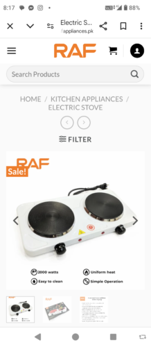 Electric Stove ( double ) & Hot Plate Cooker R.8020A – Uniform Heating 2000W photo review