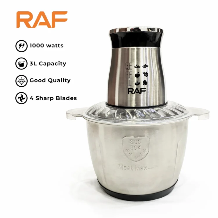 RAF Food Processor & Meat Chopper R.7030 3 Liter - 1000W (BLACK)