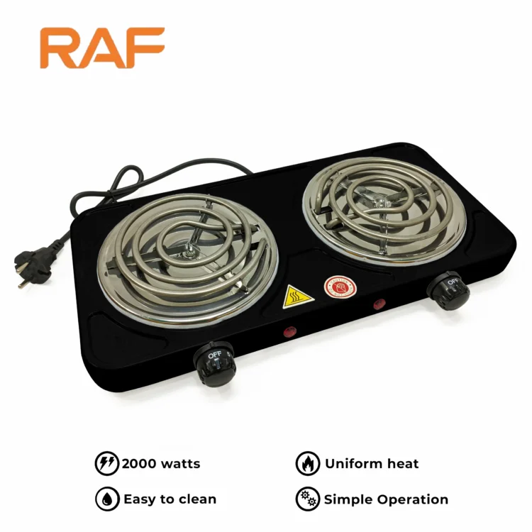 RAF Electric Stove double R.8020B (BLACK)